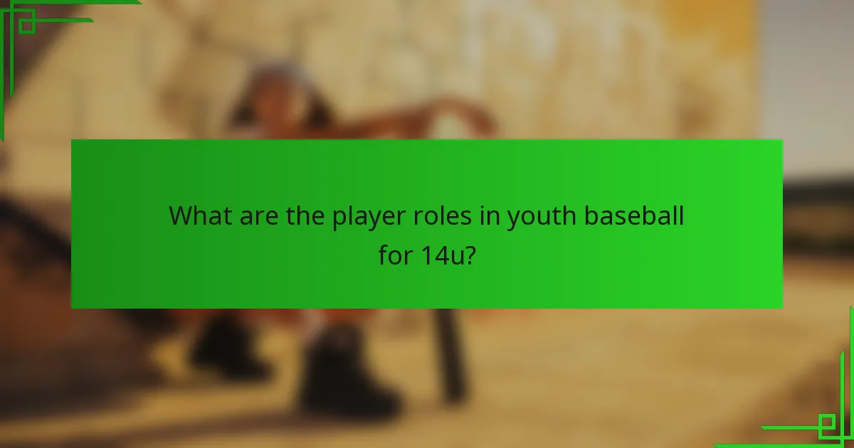 What are the player roles in youth baseball for 14u?
